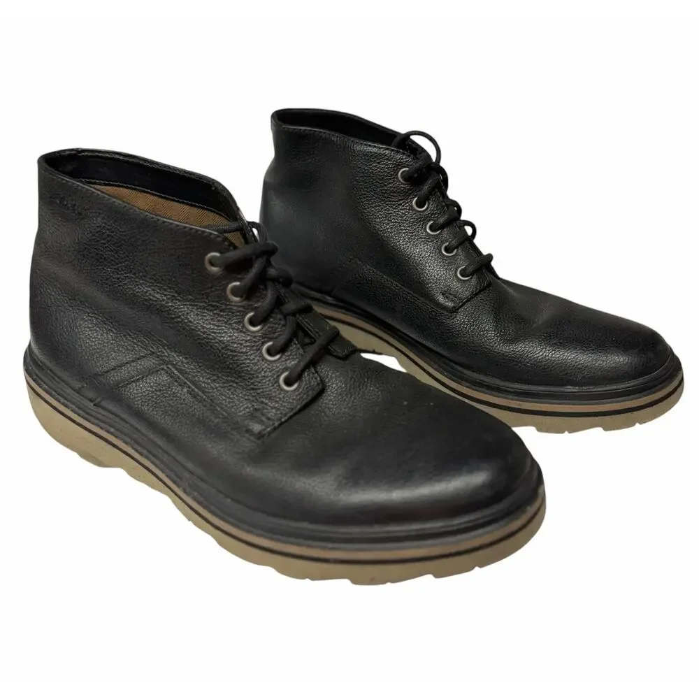 Clarks TOR ExtraLight Men's Black Leather Chukka Boots Size 9.5 (UK 8.5/EU 42.5)